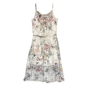 NWOT White House Black Market White Spring Bouquet Floral Blouson Dress Size XS